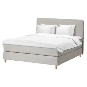 IKEA Dunvik boxspringbett, valevåg fest/tustna gunnared beige, 140x200 cm Angebot