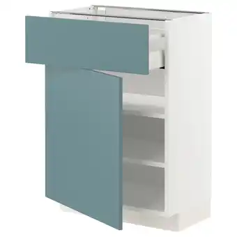 IKEA Metod / maximera unterschrank mit schublade/tür, weiß/havstorp türkis, 60x37 cm Angebot