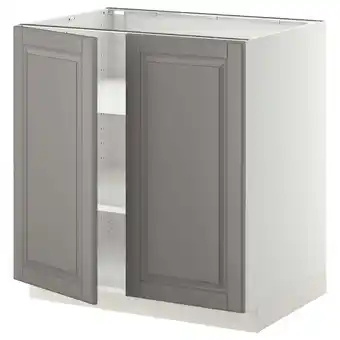 IKEA Metod unterschrank m böden/2türen, weiß/bodbyn grau, 80x60 cm Angebot