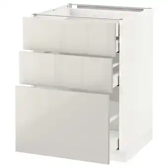 IKEA Metod / maximera uschr 3 fr/2 ni+1 haho+1 ho sch, weiß/ringhult hellgrau, 60x60 cm Angebot