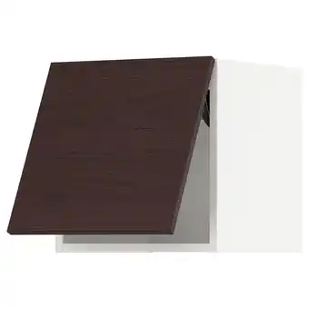 IKEA Metod wandschrank horiz. m drucksystem, weiß askersund/dunkelbraun eschenachbildung, 40x40 cm Angebot