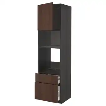 IKEA Metod / maximera hs f ofen/mikro m tür/2 schubl, schwarz/sinarp braun, 60x60x220 cm Angebot