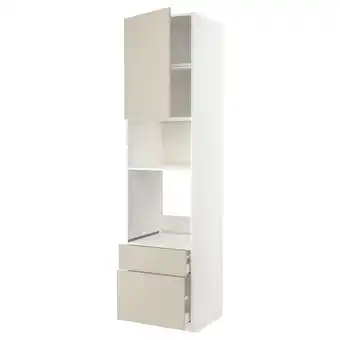 IKEA Metod / maximera hs f ofen/mikro m tür/2 schubl, weiß/havstorp beige, 60x60x240 cm Angebot