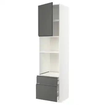 IKEA Metod / maximera hs f ofen/mikro m tür/2 schubl, weiß/voxtorp dunkelgrau, 60x60x240 cm Angebot