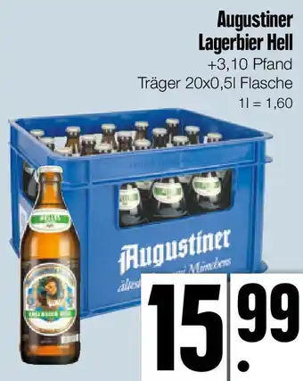 Edeka Xpress Augustiner Lagerbier Hell 20x0,5 L Flasche Angebot