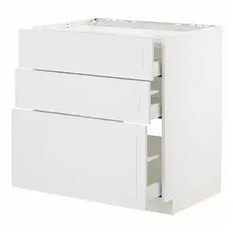 IKEA Metod / maximera unterschr.f kochf/3 fronten/3sch., weiß/stensund weiß, 80x60 cm Angebot