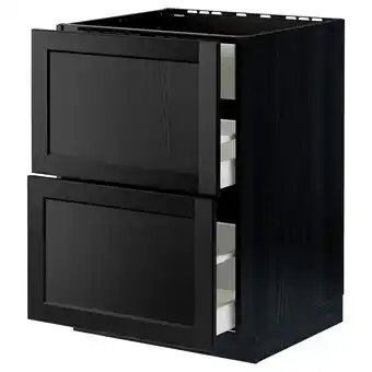 IKEA Metod / maximera unterschr.f kochf./int.dunstabz/sch, schwarz/lerhyttan schwarz lasiert, 60x60 cm Angebot