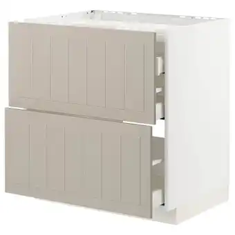 IKEA Metod / maximera unterschr.f kochf/2 fronten/3 sch., weiß/stensund beige, 80x60 cm Angebot