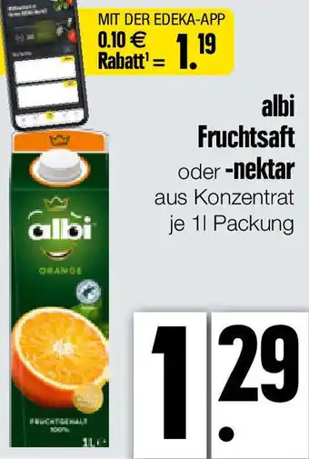 Edeka Xpress albi Fruchtsaft oder nektar 1 L Packung Angebot