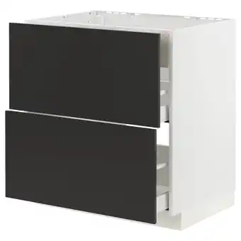 IKEA Metod / maximera unterschr.f kochf./int.dunstabz/sch, weiß/nickebo matt anthrazit, 80x60 cm Angebot