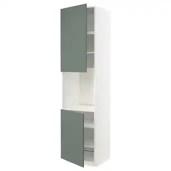 IKEA Metod hochschr. f ofen+2 türen/böden, weiß/bodarp graugrün, 60x60x240 cm Angebot