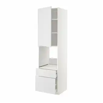 IKEA Metod / maximera hochschrank f backofen+tür/2schubl, weiß/stensund weiß, 60x60x220 cm Angebot