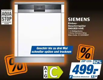 expert Techno Land SIEMENS Einbau Geschirrspüler SN53ES14VE Angebot
