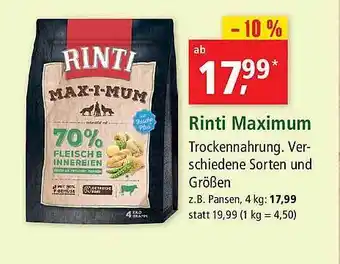 Fressnapf Rinti Maximum Angebot