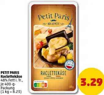 PENNY PETIT PARIS Raclettekäse 400 g Packung Angebot