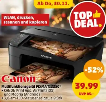 PENNY Canon Multifunktionsgerät PIXMA TS3350 Angebot