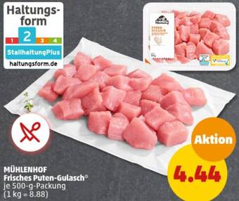 PENNY MÜHLENHOF Frisches Puten-Gulasch 500 g Packung Angebot