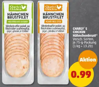 PENNY CHARLY'S CHICKEN Hähnchenbrust 75 g Packung Angebot