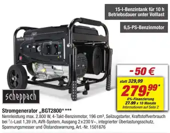 toom Baumarkt scheppach Stromgenerator ,,BGT2800" Angebot