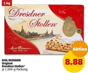 PENNY EMIL REIMANN Original Dresdner Stollen 1000 g Packung Angebot