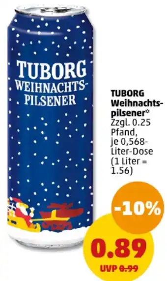 PENNY TUBORG Weihnachtspilsener 0,568 Liter Dose Angebot