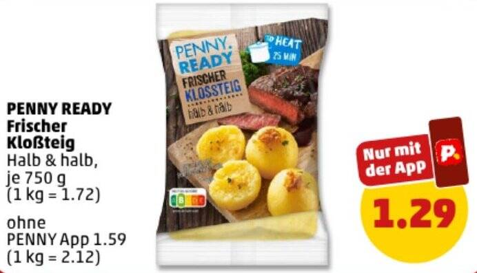 PENNY READY Frischer Kloßteig 750 g Angebot bei PENNY