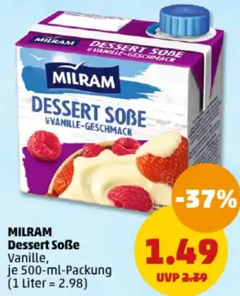 PENNY MILRAM Dessert Soße 500 ml Packung Angebot