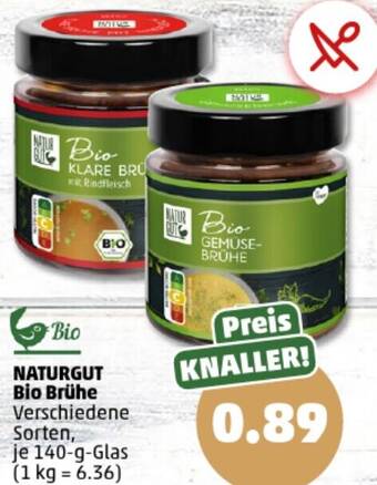 PENNY NATURGUT Bio Brühe 140 g Glas Angebot