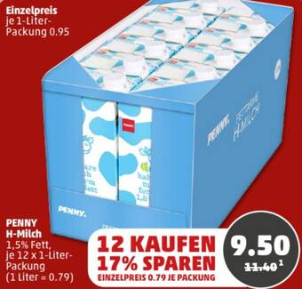 PENNY PENNY H-Milch 12 x 1 Liter Packung Angebot