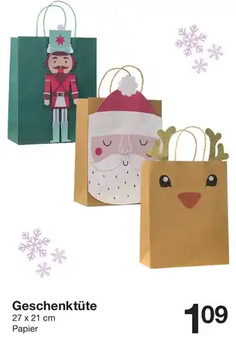 Zeeman Geschenktüte 27 x 21 cm Papier Angebot