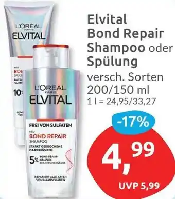 Budni Elvital Bond Repair Shampoo oder Spülung 200/150 ml Angebot