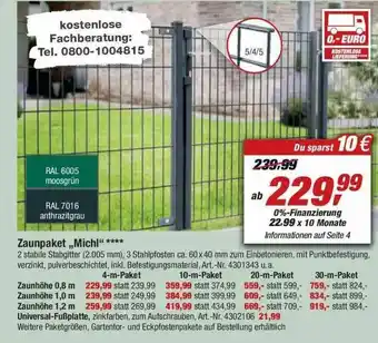 toom Baumarkt Zaunpaket Michl Angebot