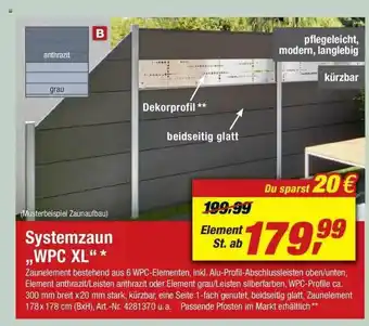 toom Baumarkt Systemzaun Wpc Xl Angebot