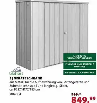 Dehner Biohort Geräteschrank Angebot