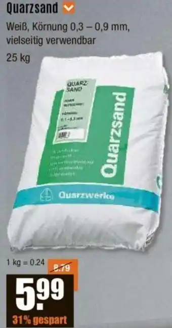 V Baumarkt Quarzsand 25 kg Angebot