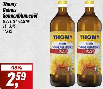 Simmel Thomy Reines Sonnenblumenöl 0,75 Liter Flasche Angebot