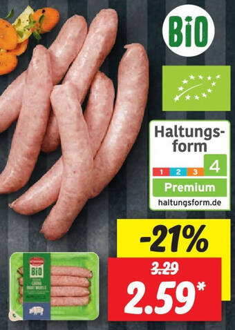 Lidl Metzerfrisch Frische Grobe Bio Bratwurst 240 g Angebot