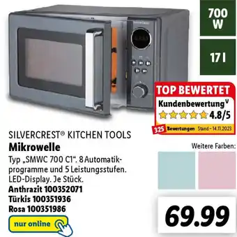 Lidl SILVERCREST KITCHEN TOOLS Mikrowelle ,,SMWC 700 C1" Angebot