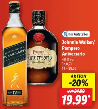 Lidl Johnnie Walker/ Pampero Aniversario 0,7 L Angebot