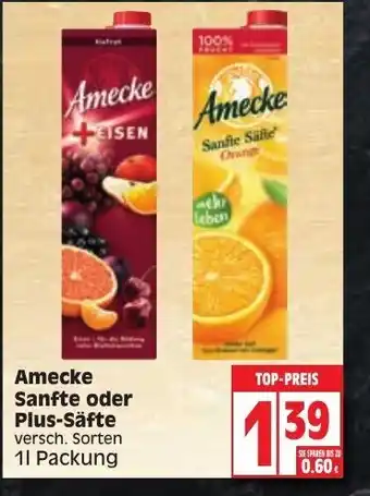 Edeka Amecke Sanfte oder Plus-Safte Angebot