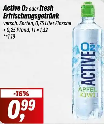 Simmel Active O2 oder fresh Erfrischungsgetränk 0,75 Liter Flasche Angebot