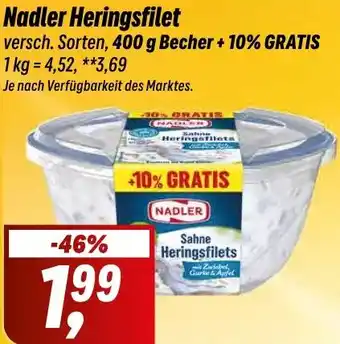 Simmel Nadler Heringsfilet 400 g Becher Angebot