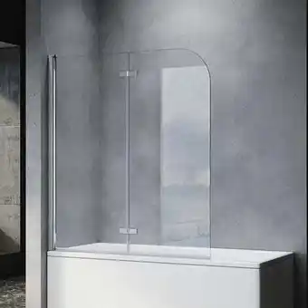 ManoMano Sonni badewannenaufsatz faltwand glas für badewanne duschabtrennung duschwand 2-teilig h.140xb.120cm chrome Angebot