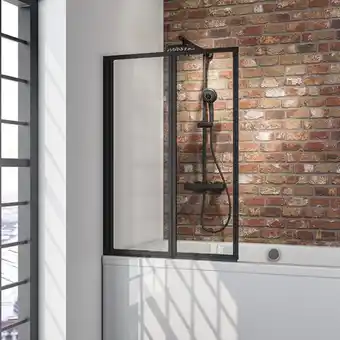 ManoMano Schulte duschwand smart inkl. klebe-montage, 87 x 121 cm, 2-teilig faltbar, 3 mm sicherheits-glas klar hell, schwarz Angebot