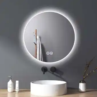 ManoMano Meykoers led badspiegel rund 50 cm wandspiegel badezimmerspiegel mit touch-schalter mit beleuchtung lichtspiegel dimmbar warm Angebot