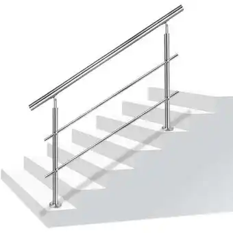 ManoMano Aufun 80cm edelstahl handlauf treppengeländer innen und außen mit 2 pfosten für treppen, brüstung, balkon (80cm, 2 querstrebe Angebot