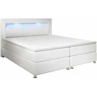 ManoMano Juskys boxspringbett montana - bett inkl. topper, bonell-federkernmatratze h3 & led beleuchtung – komfortbett mit kunstleder  Angebot