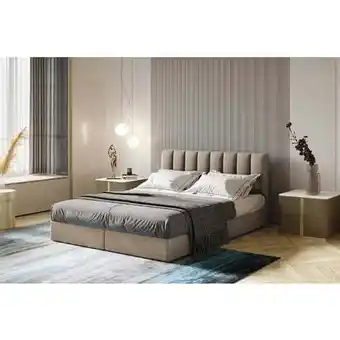 ManoMano Trada city boxspringbett 180 x 200 mit bettkasten und topper hellbeige Angebot