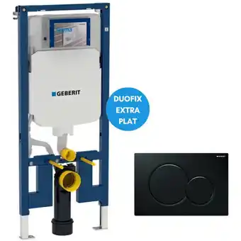 ManoMano Geberit duofix pack vorwandelement extraflach 114 cm up720, platzsparend + sigma01 bätetigungsplatte, schwarz glänzend Angebot