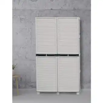 ManoMano Dmora mehrzweckschrank für den außen und innenbereich, 2 türige mobile und 3 polypropylen regale, 100% made in italy, 100x39h Angebot